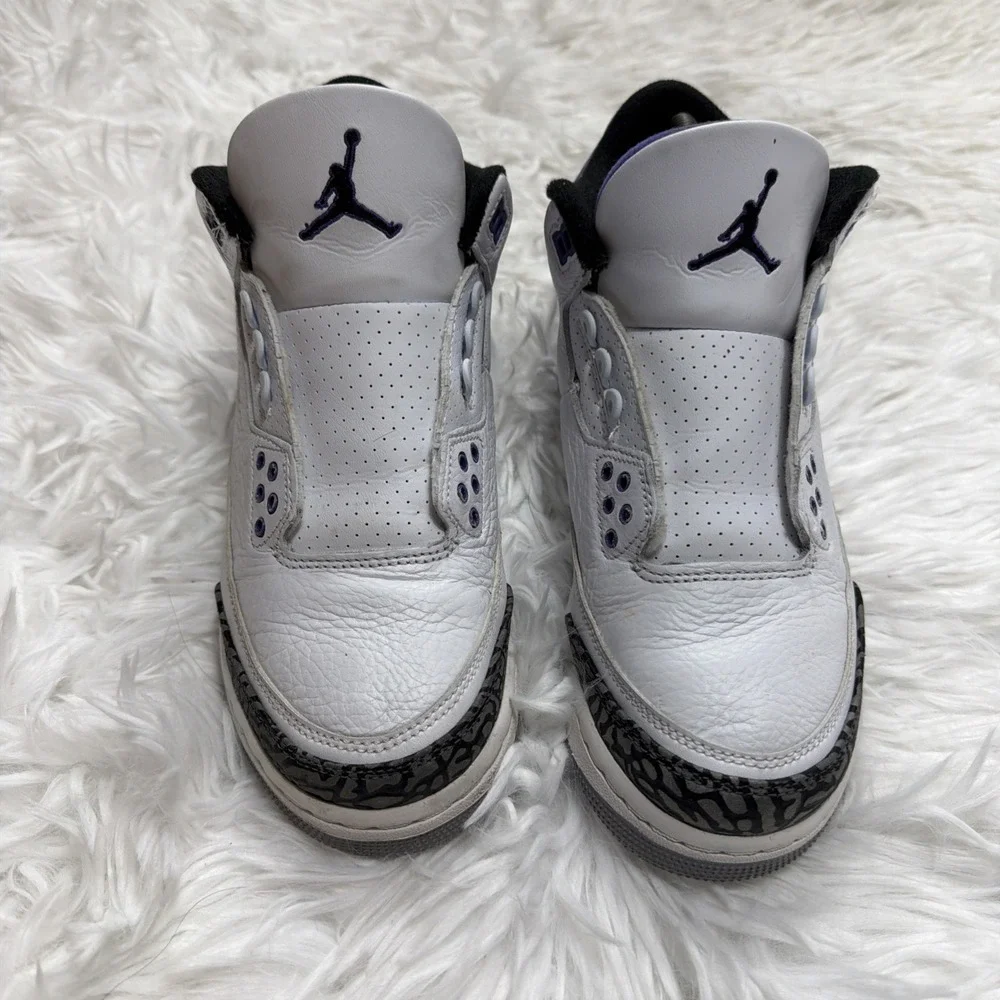 Size 7Y Nike Air Jordan 3 Retro 'Dark Iris' DM9067-105 Shoes Sneakers * No Laces